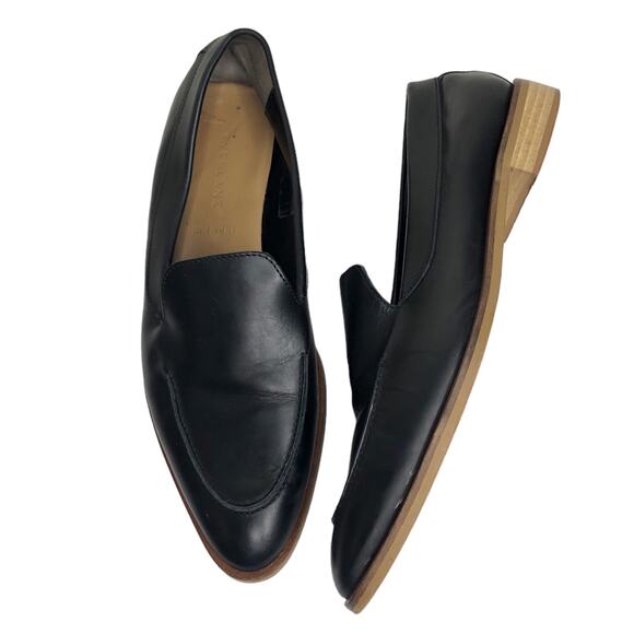 Everlane Loafers Black Leather Made in Italy Low Heel Shoes Slip On 8.5 - Picture 1 of 9